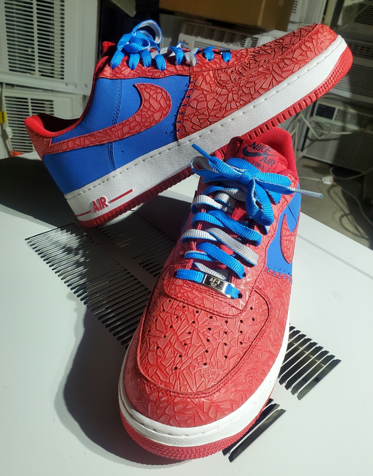 blue and red air force 1