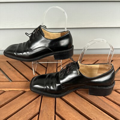 Gucci Derby Shoes Mens 5 Womens 7 EU 37 Black Leather Box Square