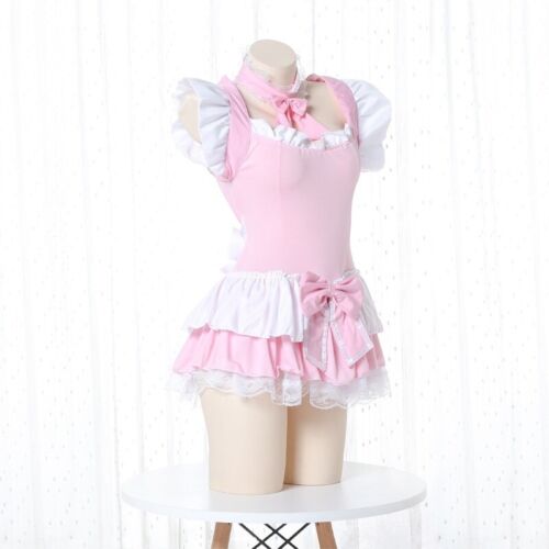 Japanisches Lolita Rüschenkleid kurz süß Cosplay Dienstmädchenkostüm Nachthemd - Bild 5 von 7