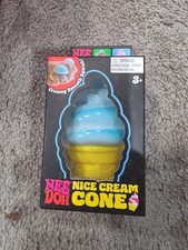 Schylling Nee Doh Nice Cream Cone Squeeze Ball Blue Yellow Stress Reliever