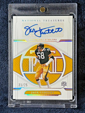 2021 NATIONAL TREASURES JACK LAMBERT SILVER AUTO SSP /25 STEELERS HOF CLEAN