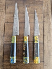 CUSTOM HANDMADE DAMASCUS 3 PIECES CHEF SET W/ RESIN HANDLE AND PREMIUM CARRY BAG