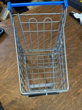 Walmart Shopping Cart Toy Doll Size Mini Gray Metal Blue Sign 10" Toy My Life