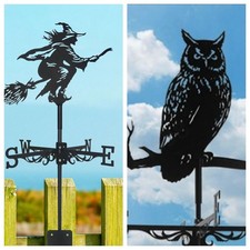 Premium Quality Black Metal Weather Vane Wind Indicator Weathercock Garden Shed