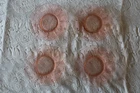 4 Pink Depression Glass Cherry Blossom 7" Bread Plates Jeannette Glass Co.