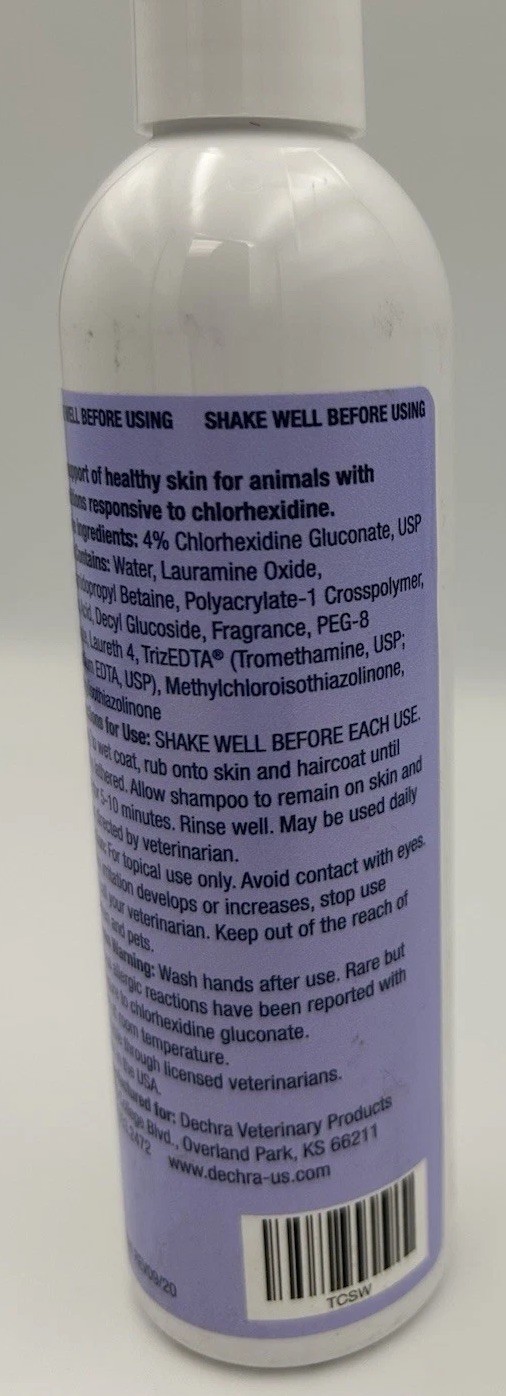 BOGO 2 Bottles Dechra TrizCHLOR 4 Antimicrobial Shampoo Dogs Cats Horse&rsquo;s 8oz