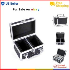Black Aluminum Coin Storage Box Holds 12 Certified Coin Holders Travel Safe