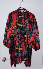 Vintage Victoria's Secret Gold Label Floral Kimono Robe Large Red