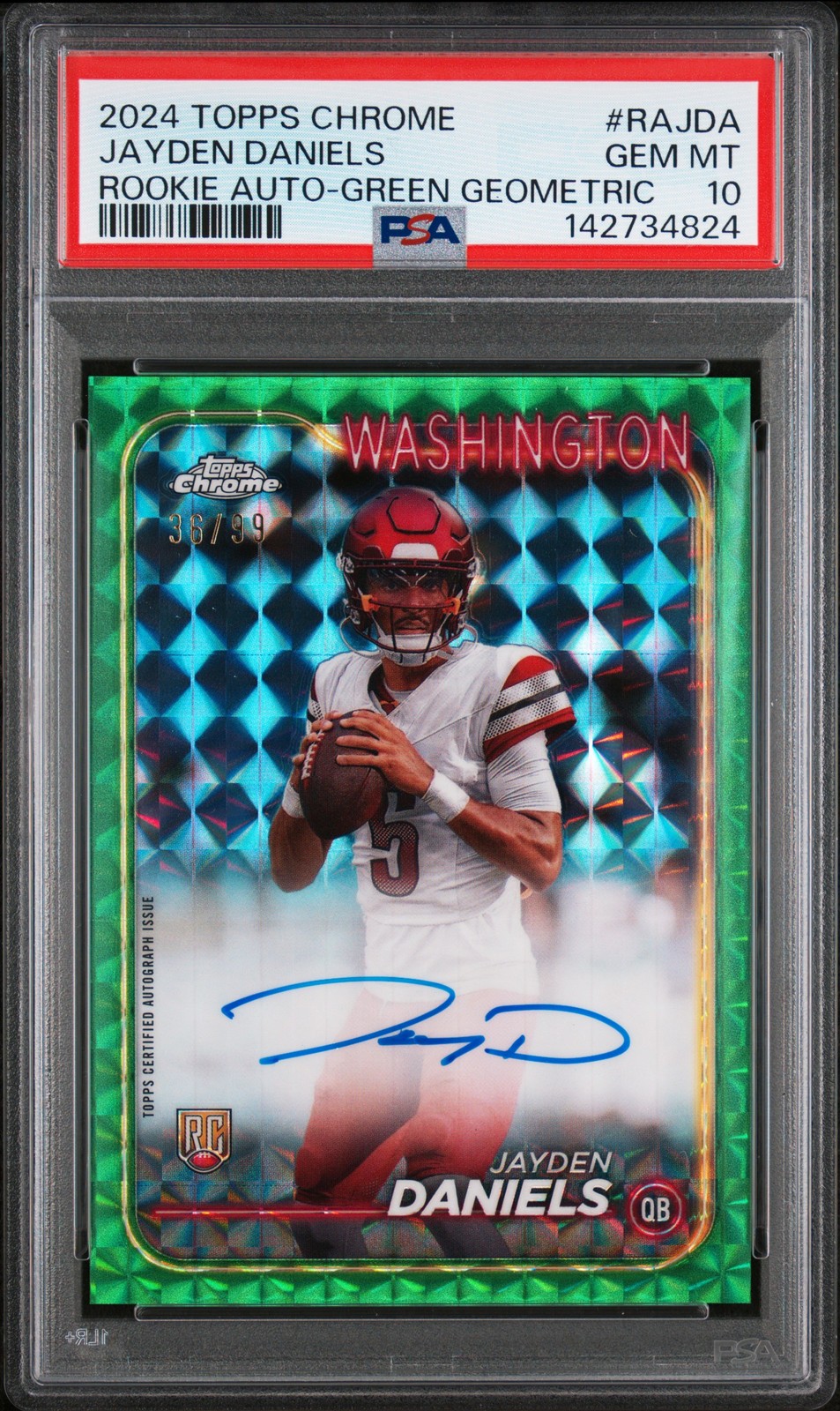 Jayden Daniels Topps Chrome Rookie Autographs Variations #RAJDA Base