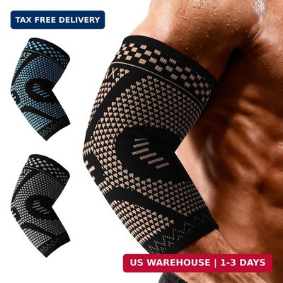 INDEEMAX Copper Elbow Compression Sleeve, 2 Pack Elbow Brace for Tendonitis and