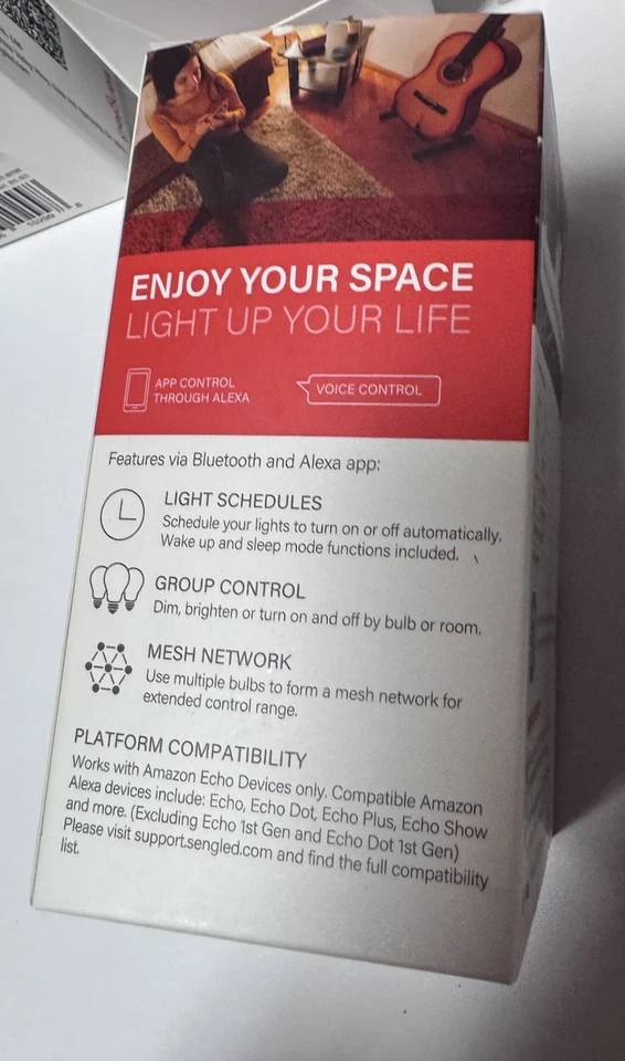 6 Singled LED Smart Light Bulb (A19) Matter-Enabled Works with Alexa New - Image 3 of 4