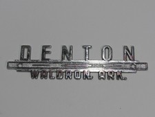 Vtg Denton Dodge-plymouth Waldron Arkansas Metal Dealership Emblem Badge Tag Ar