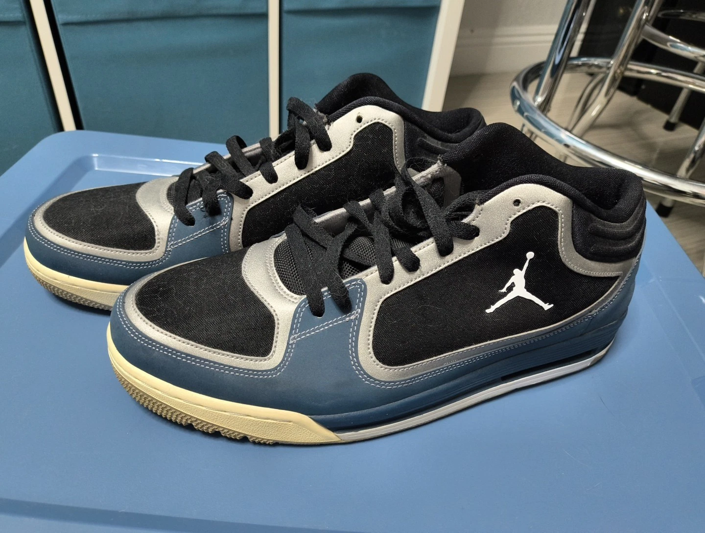 Scarpe Nike Air Jordan Post Game nere color verde acqua peltro taglia 13 mai indossate