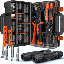 Solar Connector Crimping Tool Kit  14-10 AWG Crimper for Solar Panel Cables  Too