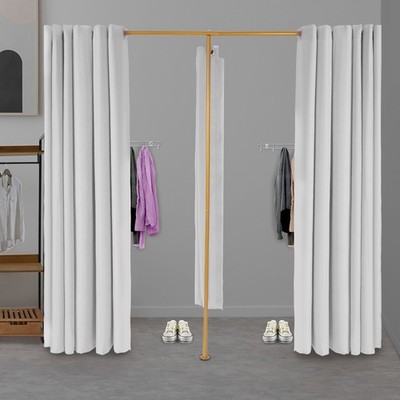 Gray Clothes Store Corner Changing Room F-shaped Double Fitting Room 2m* 1m* 2m