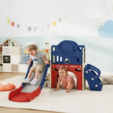 Qaba 8 in 1 Toddler Slide Set for Kids Ages 1-6 Indoor Outdoor Playground