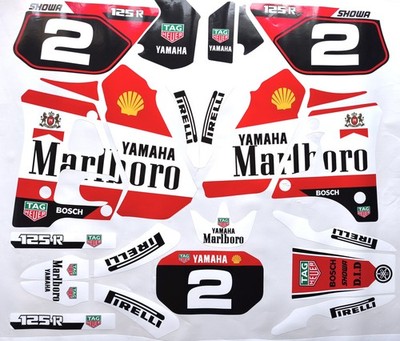 Yamaha DT 125 1991 2003 4BL DE03 Marl black DEKOR DECAL Aufkleber