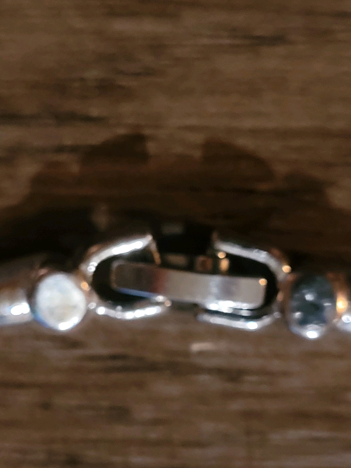 Silver Tone Articulated Interlocking Necklace Rhi… - image 6