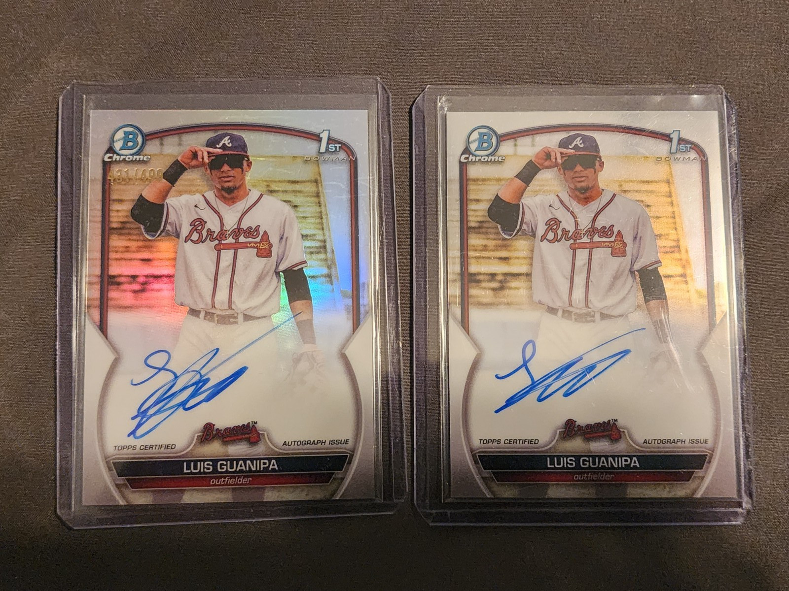 2023 Bowman Chrome Luis Guanipa 1st Refractor Auto 431/499 Braves #CPA-LG