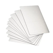 Blank Metal Card 80x50x0.4mm Stainless Steel Plate Silver Tone 15Pcs