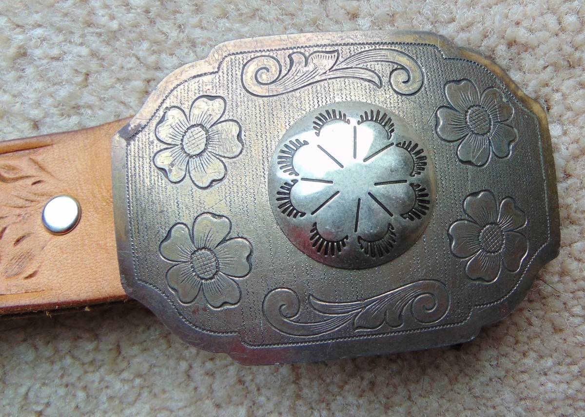 Vintage Penneys Ranchcraft Tooled Leather Belt Horse Head Buckle Tan 24-26 2254 Horsehair Belt - Etsy main image 3