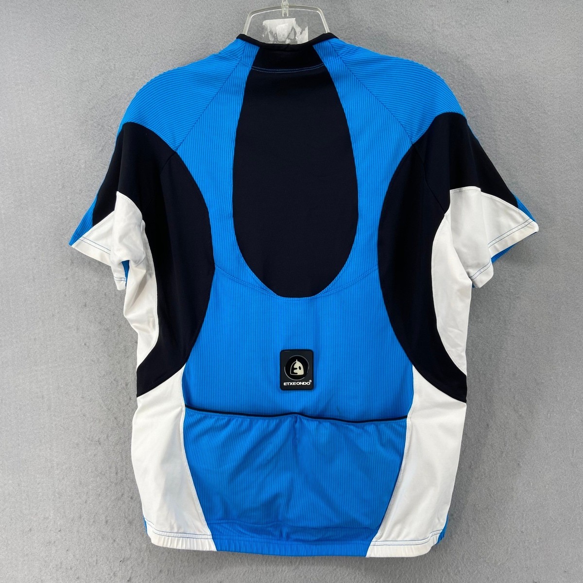 Etxeondo Cycling Jersey Mens XL Full Zip Short Sleeve Blue Black