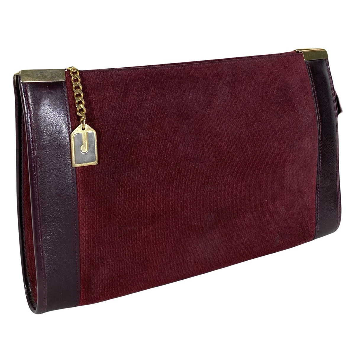 Sac à Main Vintage En Cuir Charles Jourdan Paris - Noir Et Fuchsia, Porté Main/épaule, Intemporel