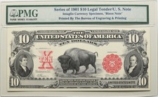 1901 $10 BEP BISON Intaglio Banknote PMG Graded Specimen Note Currency