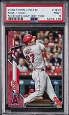 2020 TOPPS UPDATE MOTHER'S DAY HOT PINK #U292 MIKE TROUT #/50 PSA 9