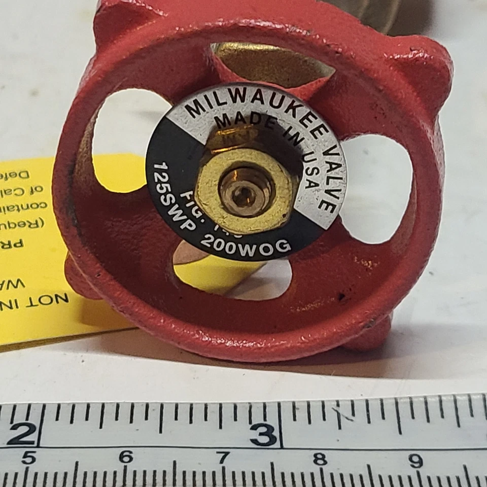 MILWAUKEE VALVE Gate Valve: Class 125, 1/4" Pipe Size, 200 psi Max., 148 - Image 4 of 4