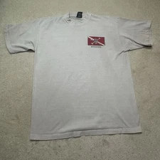 Vintage Sea Dog T Shirt Mens XL Extra Large Beige Double Sided Scuba
