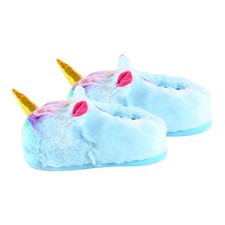  1 paire de pantoufles en peluche licorne pantoufle en coton chaud pour automne