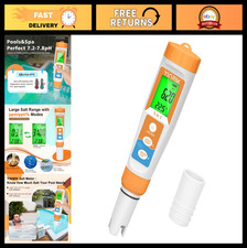 5 in 1 Digital Pool Salt Tester - pH, TDS, EC, Salinity Meter for Pools  Aquari