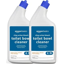 Amazon Basics Toilet Bowl Cleaner Cling Action Formula with Bleach, Fresh Scent,