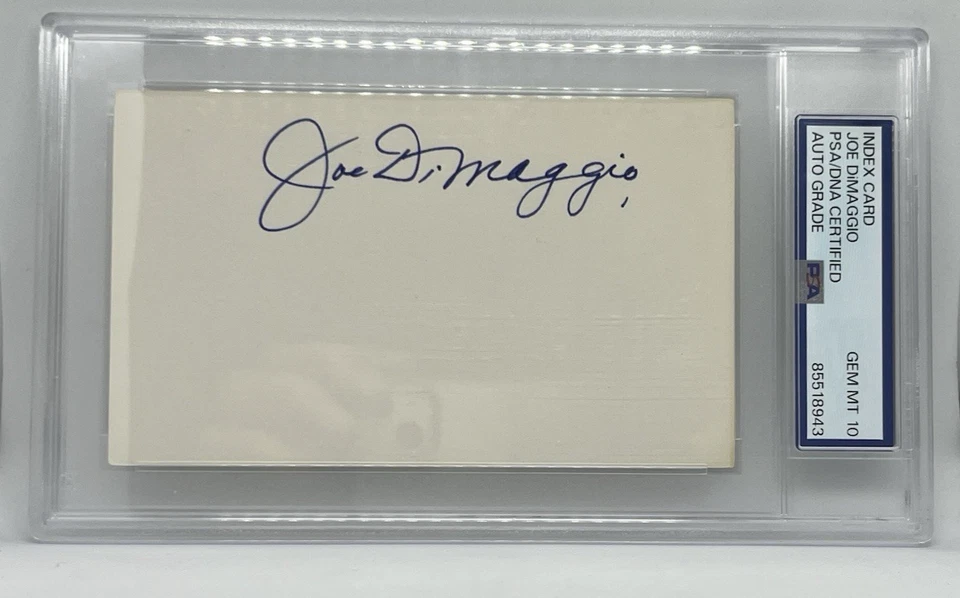 Joe DiMaggio Signed Index Card – PSA/DNA GEM MT 10 Auto –NY Yankees Hall of Fame - Image 2 of 4