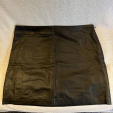 Ralph lauren Black leather skirt size 12 new