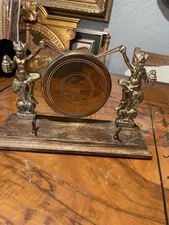Antique Cornish Pixie Gong, English, Brass Oak Dinner Chime 1900s No Hammer