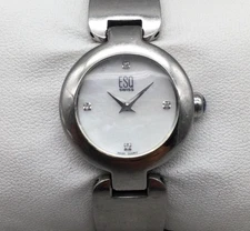 ESQ Movado Swiss Watch Womens 25mm Mother of Pearl Dial New Battery 6"