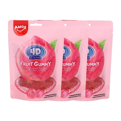 Amos Peelerz 4D Peach Burst Gummy Mini Fruchtgummi 65g 3er Pack