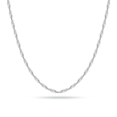 Silber Singapur Kette Halskette für Damen, 2 mm Sterlingsilber Singapur Chai...