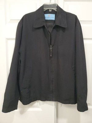 Kenneth Cole Reaction Jacket Mens Large Black Windbreaker Rain Zip Up Vented 