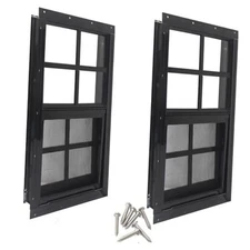  12" x 18" Shed Windows with Tempered Glass and Fiberglass 12"x18" Black