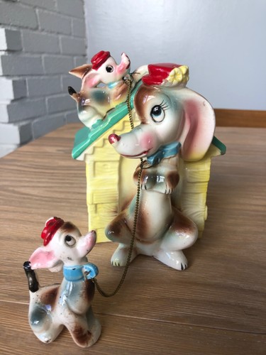 Vtg Kitsch HOUND DOG CERAMIC BANK - JAPAN Anthropomorphic Ucagco ceramics
