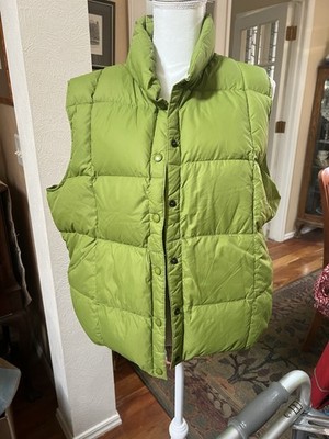 LANDS END Women s Puffer Vest  - Lime Color - XL - Excellent Condition