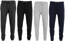 Mens Plain Elasticated Gym Pants Fleece Jogging Bottom Casual Sweatpants