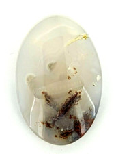 28.2ct Natural Moss Agate Oval Cabochon Scenic Landscape