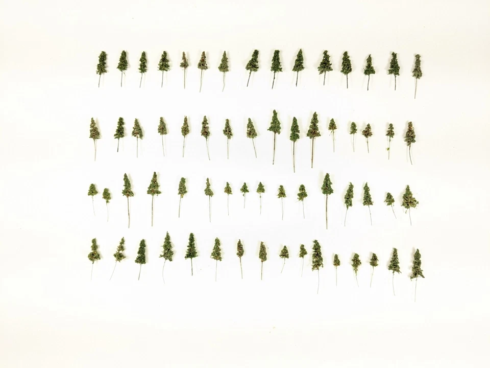 64 pcs Elk River Z Scale PINES Very Small Model Trees Railroad War Game 8mm 11mm - Image 4 of 4