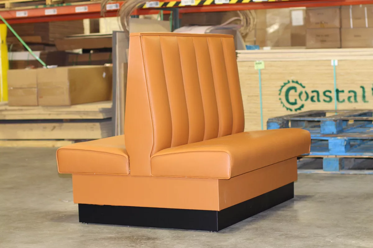 6 Channels Back Restaurant Booth with Padded Base - Bar Height