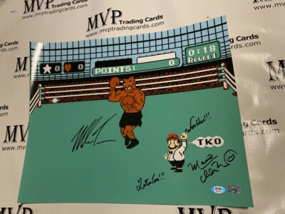 PSA/DNA Mike Tyson & Charles Martinet signiert 16x20 Mike Tyson's Punch Out Foto