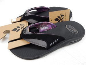 REEF WOMENS SANDALS FANNING BLACK GREY SIZE 6 191477627569 | eBay